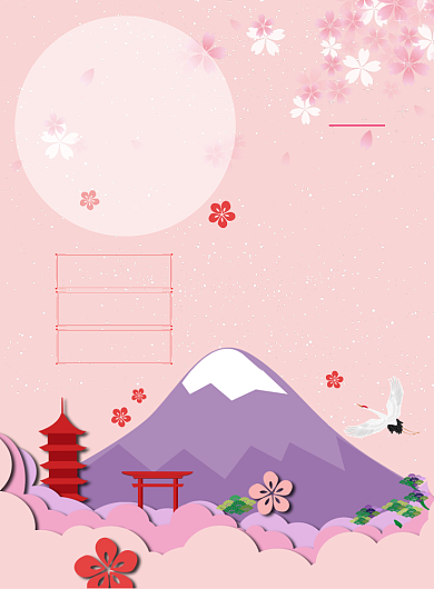 日本浪漫樱花旅游海报背景