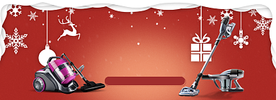 天猫圣诞节家电吸尘器限时优惠促销淘宝banner背景