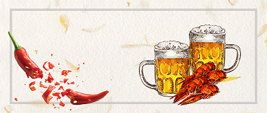 手绘风麻辣小龙虾公众号首图背景