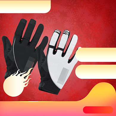 红色滑雪节冬天手套直通车背景