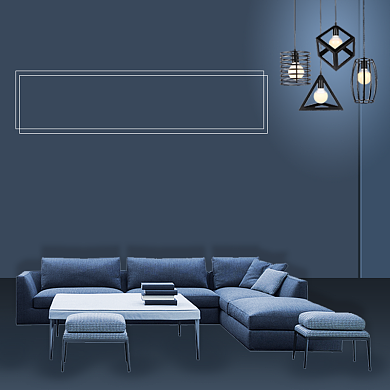 蓝色背景北欧风格家具淘宝主图直通车模板背景