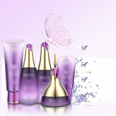 护肤品牌促销温和补水紫色淘宝直通车图片背景