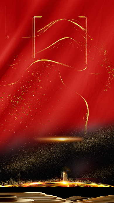 红色大气盛大开业手机宣传海报背景