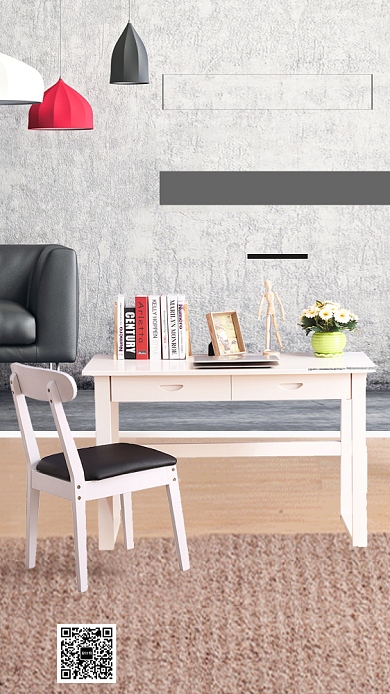 现代简约家具促销手机海报背景