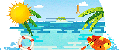 三伏天高温来袭渡劫指南漫画卡通公众号首图背景