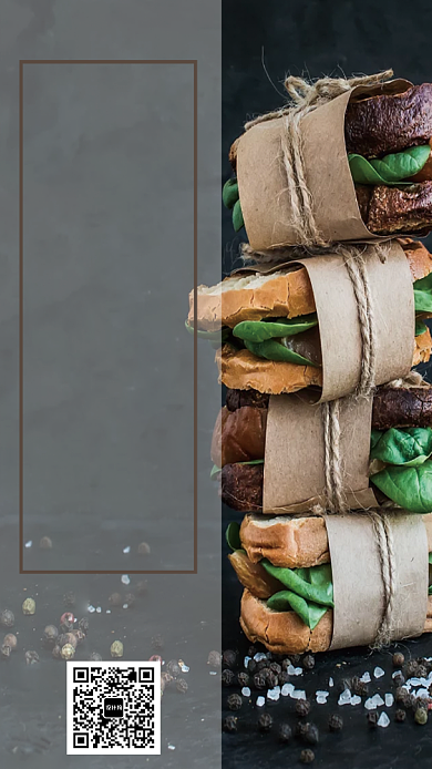 美味自制汉堡手机海报背景