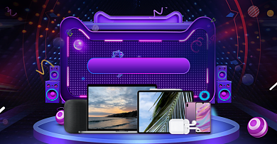 梦幻风格淘抢购数码产品打折促销电商海报背景