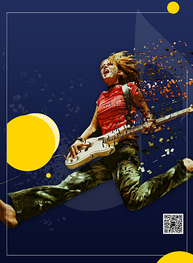 蓝色酷炫风音乐节推广海报背景