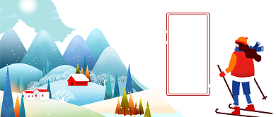 手绘手机首图二十四节气大雪背景