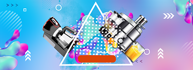 蓝色清新榨汁机双十二返场促销banner背景