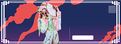 复古风国潮服饰专场淘宝banner背景