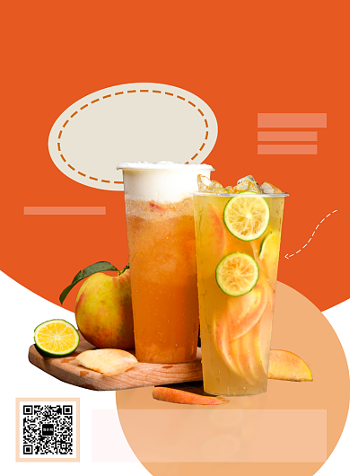 养生水果茶饮料奶茶甜品促销海报背景