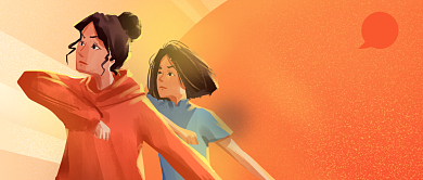 橙色手绘五四青年节公众号首图背景