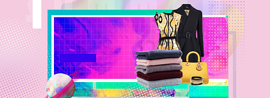 简约女装新品年货节打折优惠banner背景