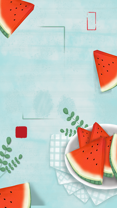 大暑气节海报背景