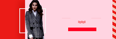 红色双十二女装年终促销banner背景