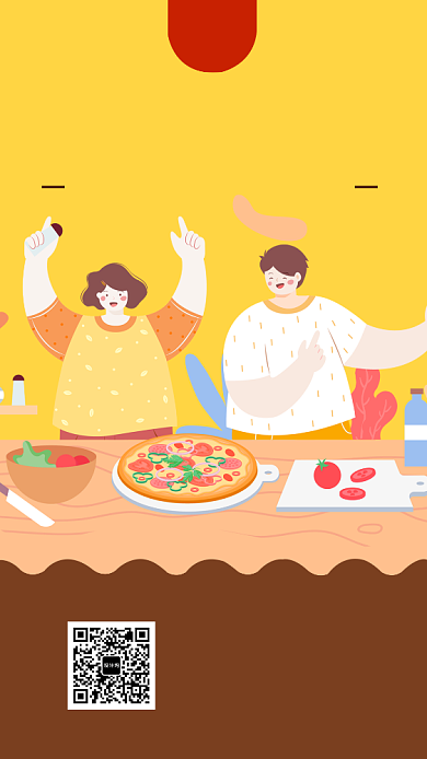 美食来袭手机海报背景