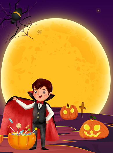 精美卡通万圣节促销海报背景