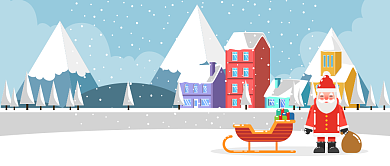 圣诞老人发礼物漫画公众号首图背景