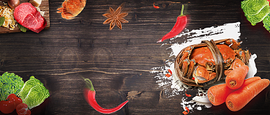 字体设计俯视视角螃蟹餐饮创意微信公众号素材图片背景