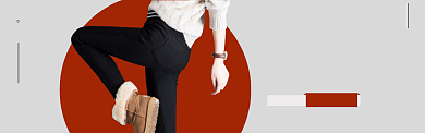 红色服装裤子牛仔裤促销banner背景