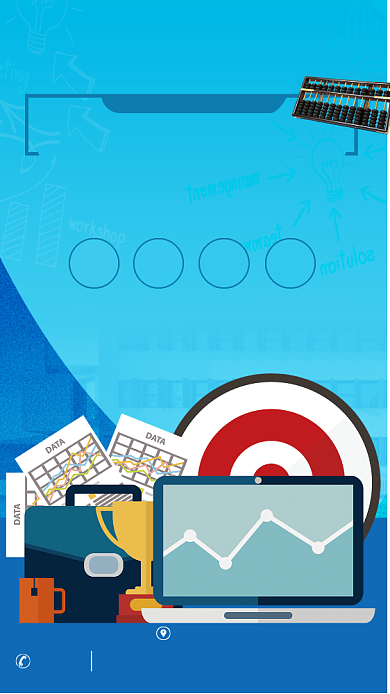 蓝色卡通会计培训特惠手机海报背景