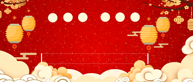 元宵灯会中国红中国风孔明灯过年灯会微信公众号素材图片背景