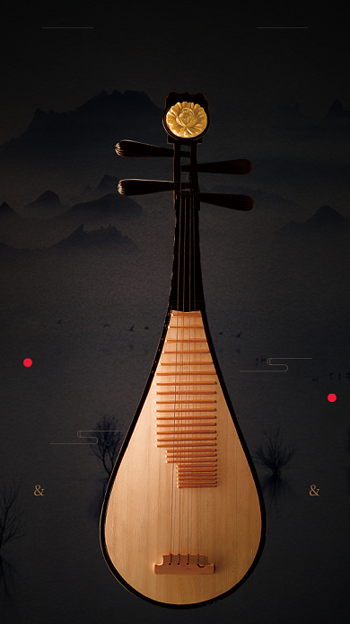 民乐乐器招生海报背景