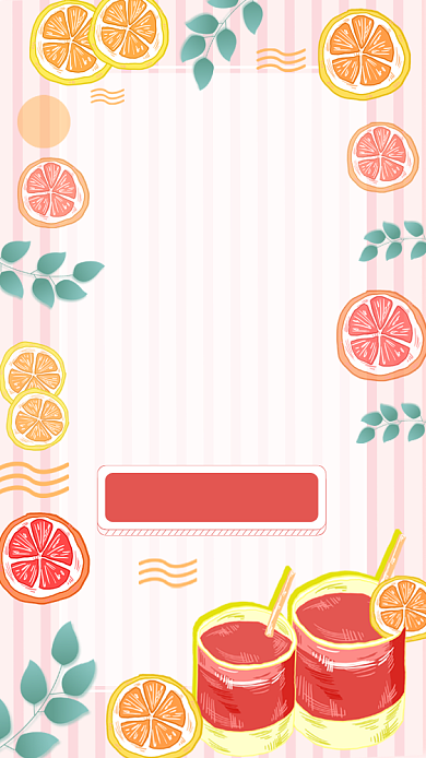 清新手绘新鲜水果促销手机海报背景