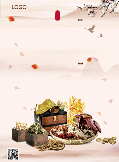 古典传统中国风中药中医养生海报背景