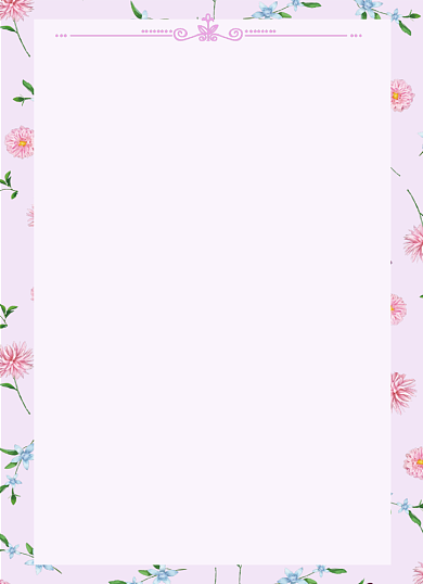 花草粉色小清新信纸背景