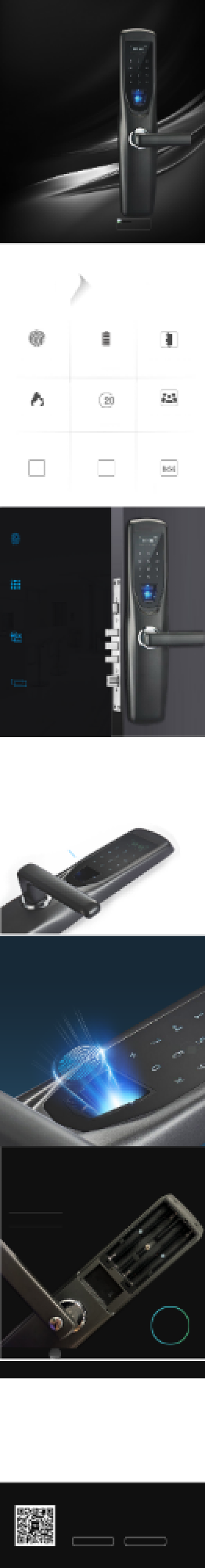 深色智能指纹防盗门锁详情页背景