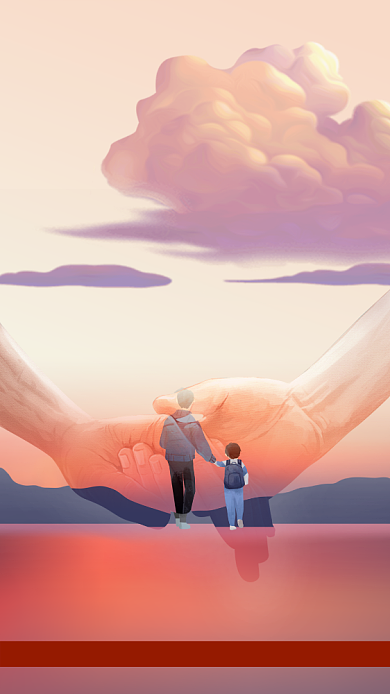 节日橙色创意手机海报背景