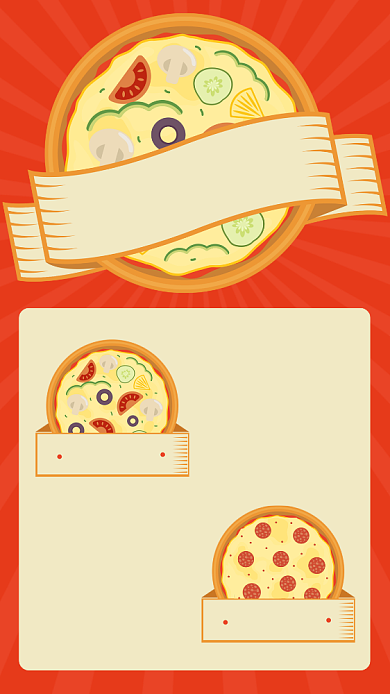 创意披萨外卖菜单手机海报背景