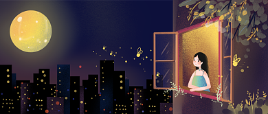 浓情中秋佳节插画公众号首图背景