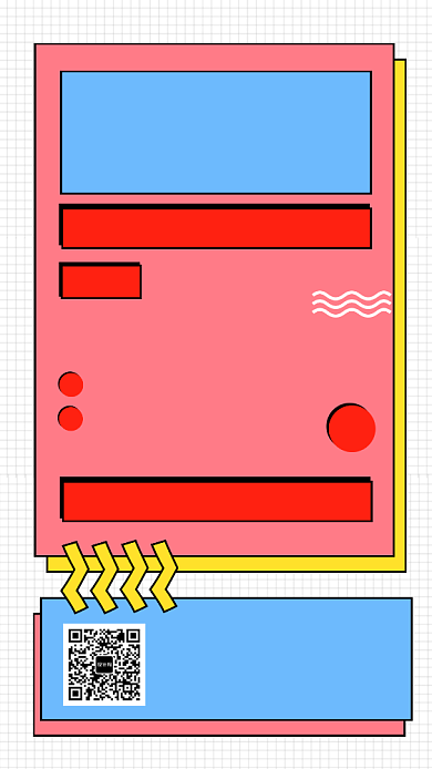 拼色创意秋装服装促销手机海报模板背景