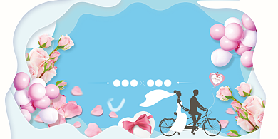 浪漫创意婚礼展板背景