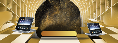 立体背景双十二平板电脑促销banner背景