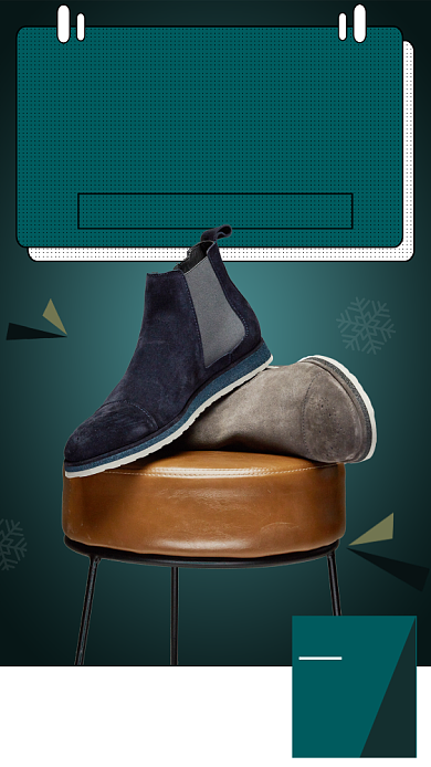 墨绿色时尚潮流男鞋促销手机海报背景