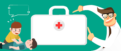 急救知识讲解心脏复苏手绘手机首图背景