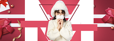 天猫女装秋冬换新限时优惠折扣淘宝banner背景