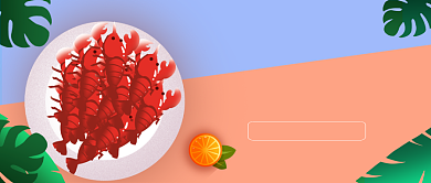 清新手绘插画美食推荐公众号首图背景