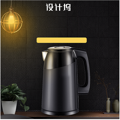 小家电烧水壶黑色主图直通车背景