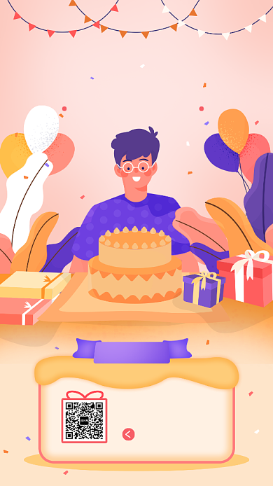 生日特权商业宣传手机海报背景