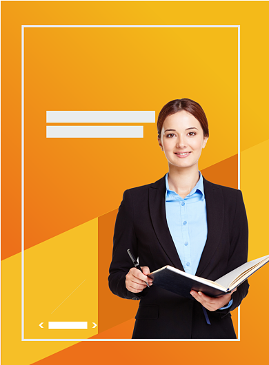 扁平化桔色撞色风金牌讲师海报模板背景