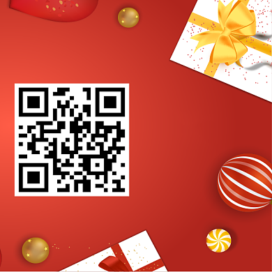 节日扫码送礼二维码背景