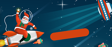 深色卡通圣诞跨年夜一起嗨上天公众号首图背景