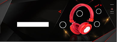 手机配件蓝牙耳机黑色几何海报背景