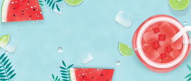 清新水果冷饮夏天大暑广告微信公众号素材图片背景