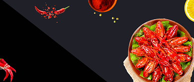 时尚美食麻辣小龙虾海报微信公众号素材图片背景